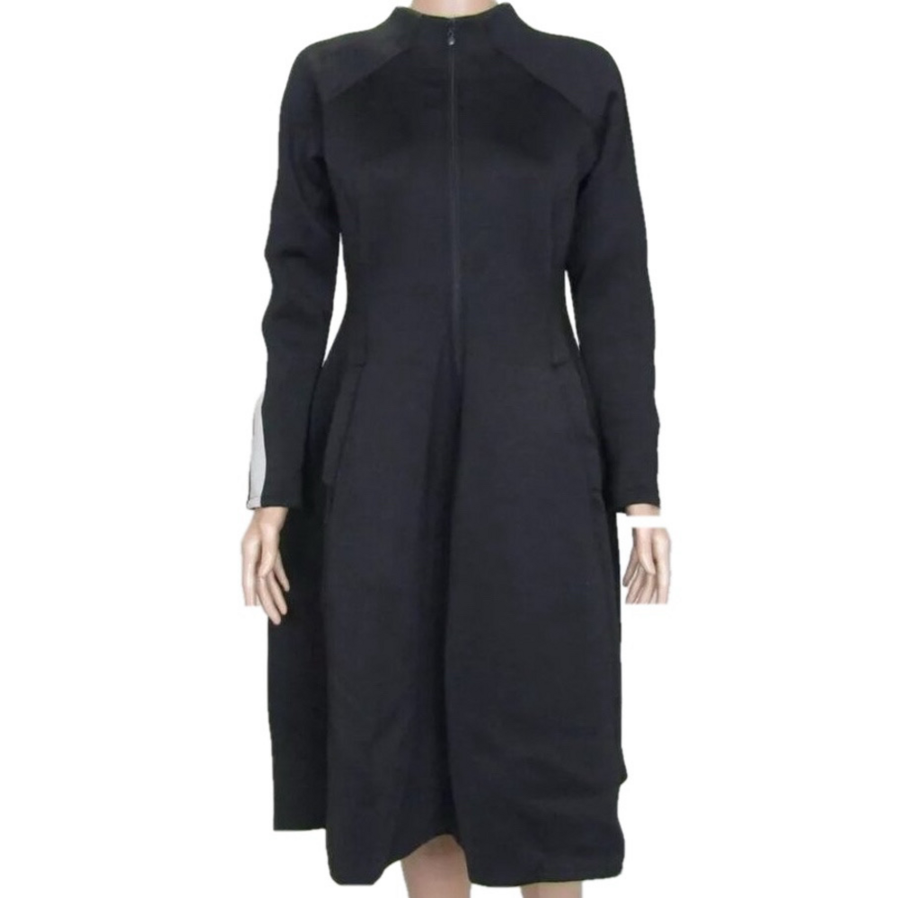 BITTE KAI RAND Womens Sporty Scuba Look Half Zip Dress Black/Grey Size M